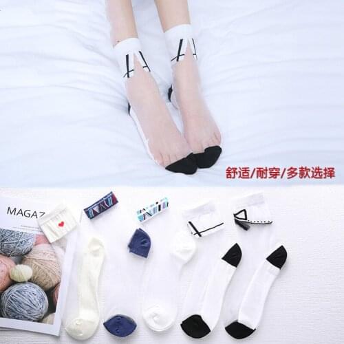 Japanese Women Socks Van Gogh 5 Pairs Funny Socks Transparent Socks Woman Clothes