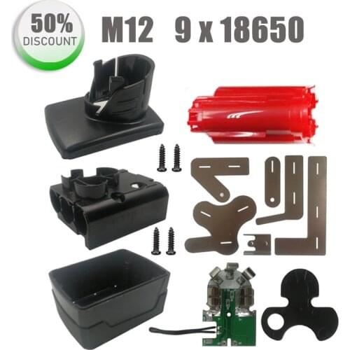 New 9 X 18650 M12 Li-ion Battery Plastic Case PCB Protection Circuit Board For Milwaukee 12V 9.0Ah 48-11-2411 Box Housing Shell