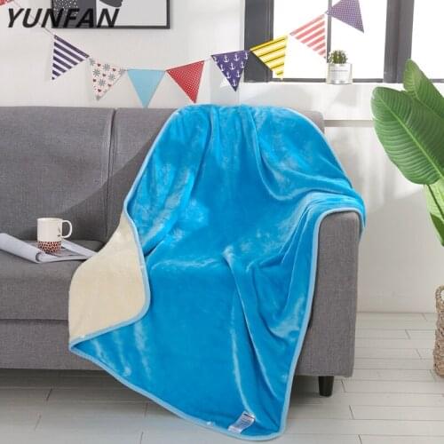 Pure color blankets blue quilts twin full queen king girls blankets Throw Flannel blanket on Bed/car/sofa luxury fashion rugs