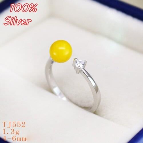 Wholesale 925 Sterling Silver Adjustable Zircon Ring Base Setting With 4-6MM Round Cabochon Ring Base Blanks Setting DIY Jewelry