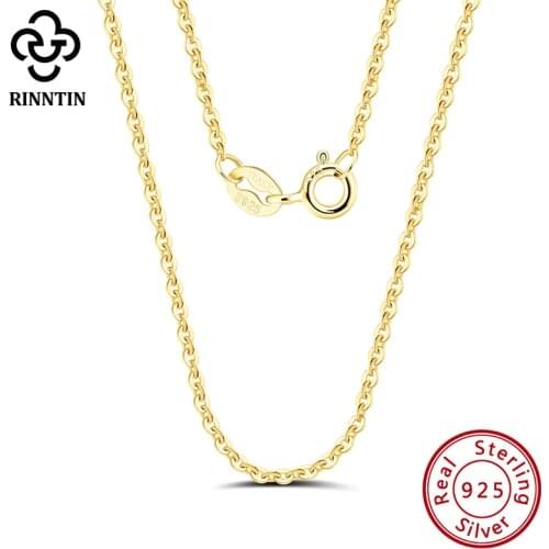 Rinntin 925 Sterling Silver Fashion Cable Link Chains Necklace for Women Thin Neck Chain Silver Accessories Jewelry 2021 SC06