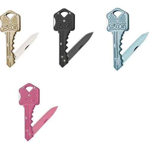 S-KEYCP Portable Camping Outdoor Survival Pocket Folding Key Shape Ring Knife Tool Peeler Mini Camping Key Ring Knife Tool