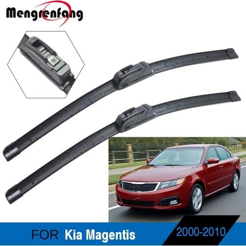 For Kia Magentis Sedan Car Front Windscreen Wiper Blades Soft Rubber Wiper J Hook Arms 2000-2010