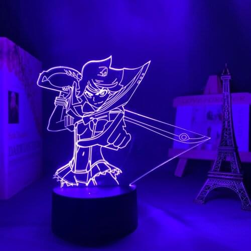 Kill La Kill Ryuko Matoi Led Night Light for Bedroom Decor Nightlight Birthday Gift Anime 3d Lamp Ryuko Matoi Kill La Kill