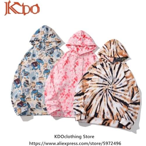 2021 New Arrival Tie Dye Mens Hoodie Fashion Male Long Sleeve Sweatshirt Spring and Autumn Loose Youth Clothes Hip Hop Top