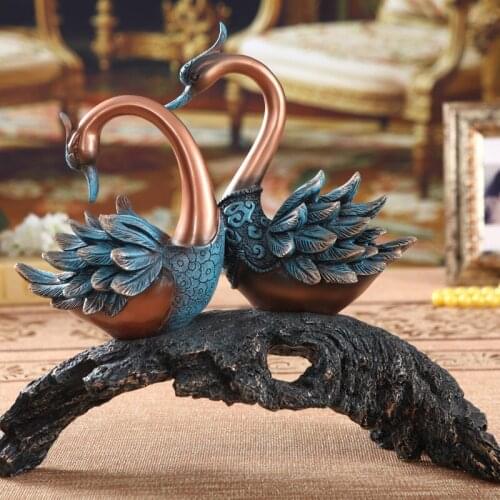 Decor Home Furnishing European style of the ancient copper Swan ornaments ornaments factory wholesale loversroom