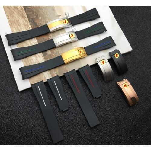 Top quality 20mm Rubber Silicone Watchband Watch band for Role strap for Daytona Submariner DEEPSEA GMT OYSTERFLEX belt tools