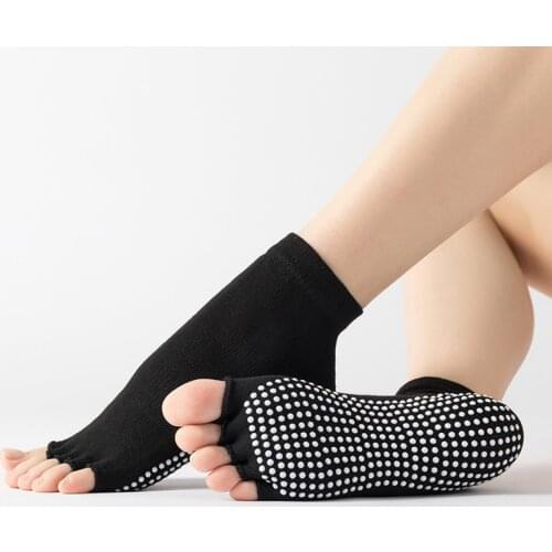 Women Cross Anti-slip Yoga Socks Backless Non-slip Sock Ladies Ventilation Ballet Dance Gym Fitness Pilates Cotton Sock