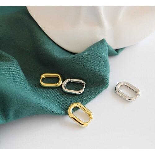 RUANME Retro Fashion Women Geometric Ellipse Geometric Earrings Ear Clip Contracted Temperament