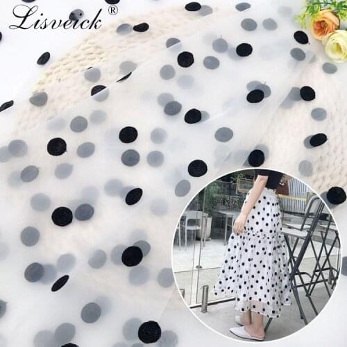 1meter/lot 135cm Organza Polka Dot Embroidered Fabric DIY Fashion Womens dress Skirt childrens TUtu dress Fabric