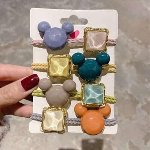 1pc/Set Disney Mickey mouse Kids Hair Accessories Hair Bands Ponytail Holder Scrunchie Headband Birthday party decoration Set