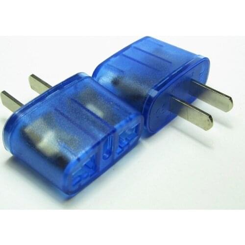 1pcs American to European Outlet Plug Adapter Socket,blue for Gift