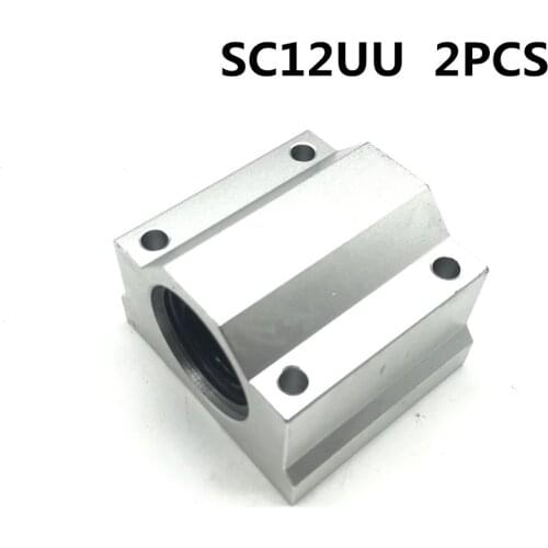 2pcs SC12UU SCS12UU Linear Ball Bearing 3D Printer ball bearing XYZ Table Motion Bearing Slide CNC Part rodamiento lineal