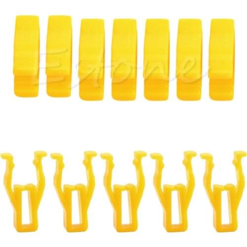 20Pcs Auto Car Yellow Plastic Rivet 8mm Hole Hood Prop Rod Support Clip Fastener