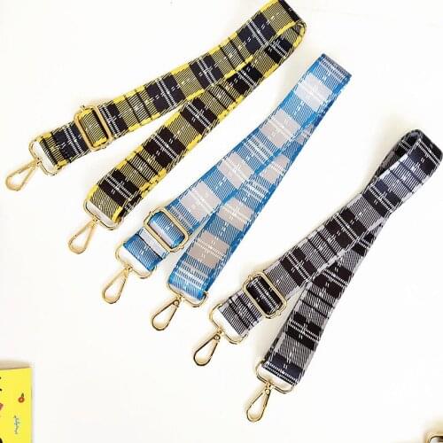 3.8cm wide check pattern canvas Bag Strap belt for Women Inclined shoulder bag Shoulder strap handle belt Accessories