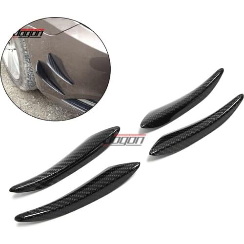 4Pcs Carbon Fiber Front Bumper Lip Splitter Fins Body Spoiler Canards Refit Trim For VW GOLF MK5 MK6 MK7 GTI R R-LINE