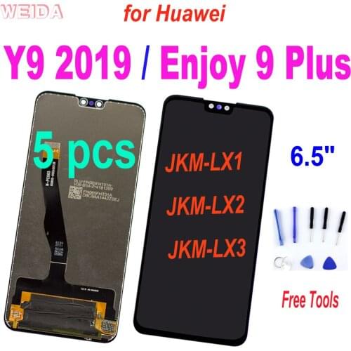 5 PCS Original LCD For 6.5" Huawei Y9 2019 LCD Display Touch Screen Digitizer Assembly for Huawei ENJOY 9 Plus JKM-LX1 Display
