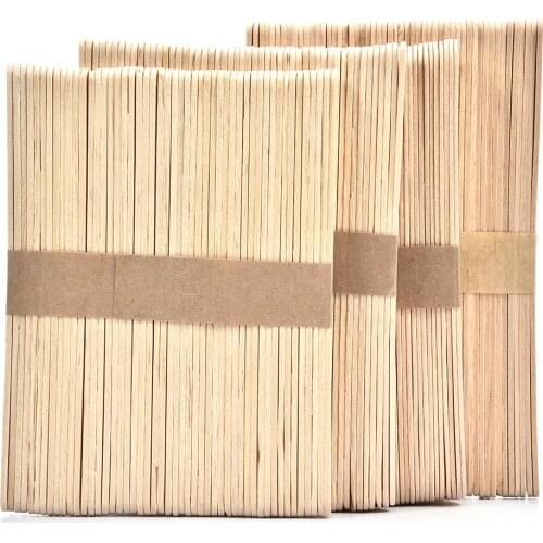 50Pcs Wooden Popsicle Sticks Kids Hand Crafts Art Ice Cream Lolly Cake DIY Making Funny Ice Cream Stick