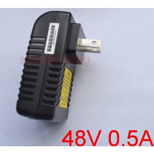 High quality 50PCS DC 48V 0.5A Wall Plug POE Injector Ethernet Adapter IP Phone / Camera Power Supply US Plug