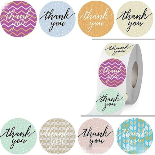 500pcs Thank You Label Stickers for Envelope Decora DIY Seal Package Gift Box Stickers Art Designs Sealing Stationery Sticker