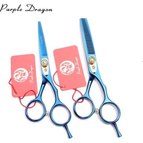 6" Purple Dragon Stainless Bue Hairdressing Scissors Straight Shears Thinning Scissors Salon Hair Scissors Barber Scissors Z1020