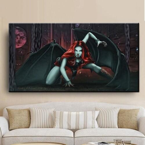 5D DIY Diamond Painting Gothic Bat Wampire Woman Picture Of Rhinestones Diamond Embroidery Round drill Portrait Girl Gift I155