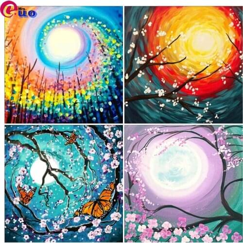 Diamond Painting 5D Diy landscape Moon Tree Rhinestones Art Diamond Embroidery Cross Stitch landscape Handwork Gift Home Decor