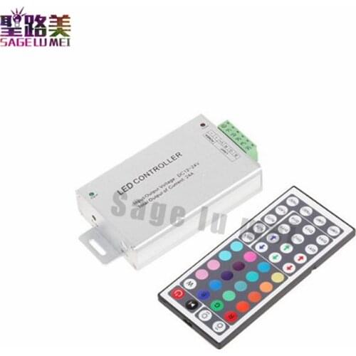 Free shipping DC12-24V 24A 288W 44key IR Remote Led RGB Controller Dimmer for led strip led light module tape