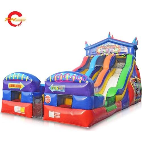 Free ship to sea port! 10x5m custom inflatable slides, double tubes bouncy slides, commercial funland city bouncer