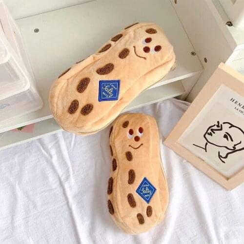 K92C Creative Peanut Kawaii Cartoon Animal Pencil Case Portable Super Soft Pencil Pouch for students Girls Office Workers