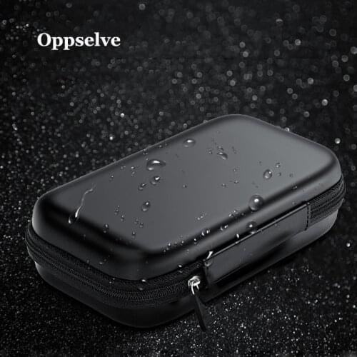 Earphone Case Hard Headphone Bag For Airpods Earpods Ear Pad Wireless Bluetooth Earphone Power Bank USB Cable Charger Case Black