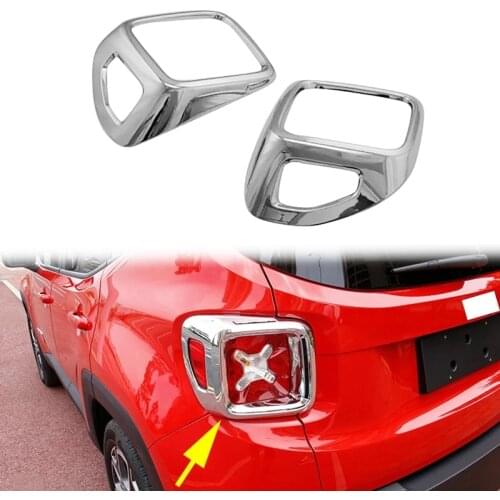 Car Glossy Chrome Tail Light Cover Guard Rear Lamp Frame Decoration Trim for Jeep Renegade 2015 2016 2017 2018