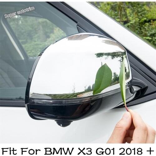 Lapetus Chrome Rearview Mirror Case Cover Trim ABS Fit For BMW X3 G01 2018 - 2021 Carbon Fiber Accessories External Spare Parts