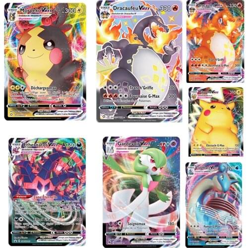 100 Pokemon Vmax French Card Dracaufeu Pikachu Charizard Torgamord Scolocendre Game Card Collectioncardkids toys Flash card gift