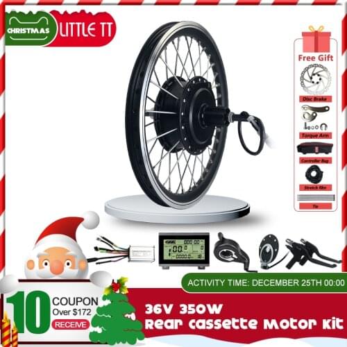 EBIKE Conversion Kit 36V 350W Rear Cassette Hub Motor Wheel Display 16-29 inch 700C for Electric bike Conversion Kit