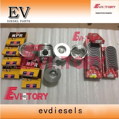 For Isuzu truck engine rebuild kit 6HE1-TC 6HE1 6HE1T piston+piston ring set cylinder liner full gasket kit bearing