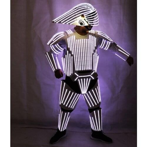 New Style White LED Robot Suits, Led Lights Costumes Clothing, Star Wars White Soldiers Cosplay performance Clothing