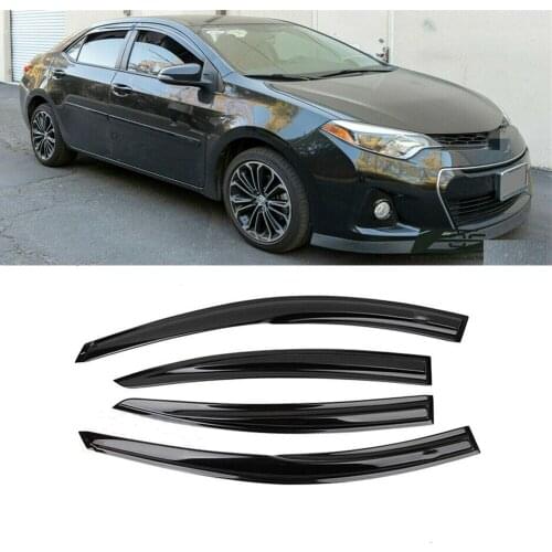 For Toyota Corolla 2014-2018 Sedan Side Window Vent Visor Sun Rain Deflector Guard Awnings Shelters Smoke Adhesive Cover Trim