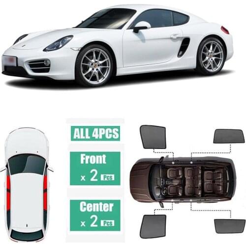 Side Windows Magnetic Sun Shade UV Protection Ray Blocking Mesh Visor Fit For Porsche Cayman 2013-2017