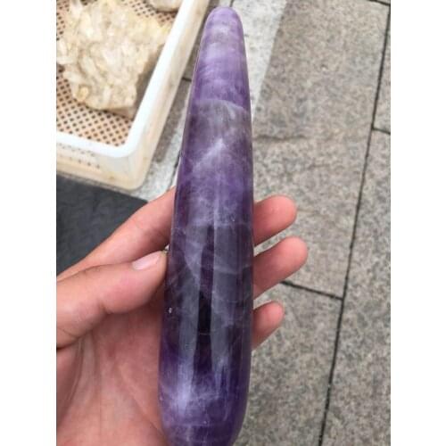 Natural fantasy amethyst massage stick, g-spot crystal dildo, sex toys for women