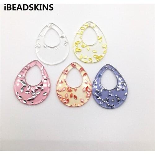New arrival! 38x30mm 100pcs/lot clear acrylic drop-shape charms for stud earrings/earrings accessories/Earring parts DIY