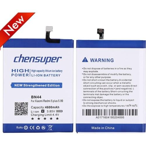 New 4600mAh Li-Polymer Battery BN44 For Xiaomi Mi Redmi 5 plus 5.99" Redrice 5 Plus Batteries