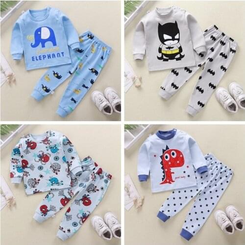 Autumn And Winter Childrens Long Sleeve Suit Pajamas Long Sleeve Pants Two Piece Set 2020 NEW