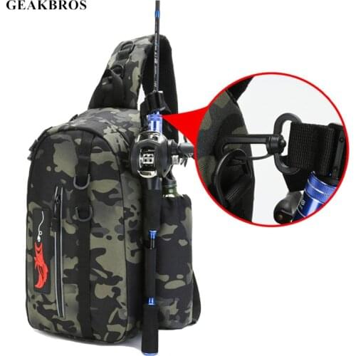Portable Fishing Bag Fishing Tackle Backpack Storage Sports Climbing Hiking Bag Waterproof Tactical Crossbody Shoulder Chest Bag