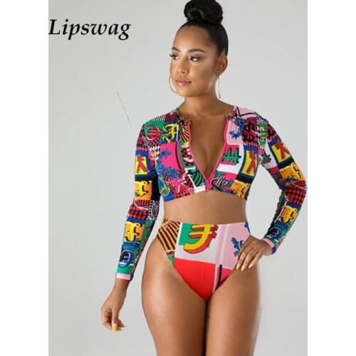 Sexy Two Piece Bikini Set 2021 Women Print High Waist Swimsuit Push Up Monokini Swimwear Tights Biquini Beachwear Bathing Suit