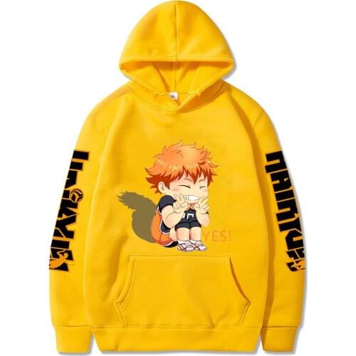 Kawaii Hinata Syouyou Print Hoodies Sweatshirt Harajuku Haikyuu Men Women Warm Casual Hooded Sweatshirt Unisex