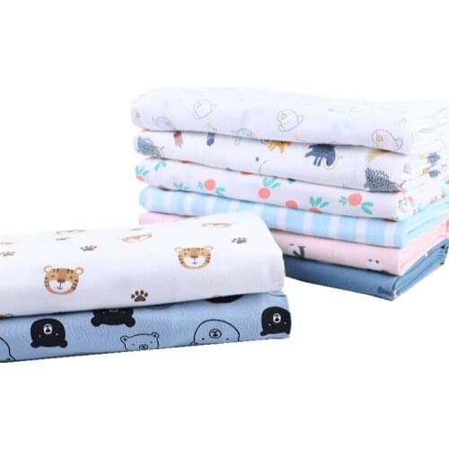 50X175CM Animal Cartoon Printed Spandex Jersey Fabric Lycra Cotton Knitted Stretch Fabric For Sewing Baby Underwear Pajamas