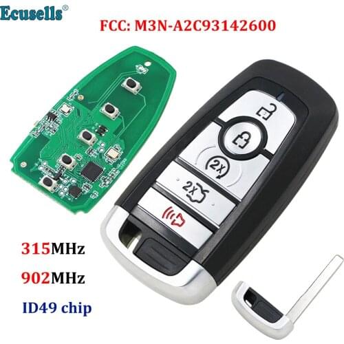 5 Button Smart Remote Key 902MHZ for Ford Edge Fusion 2017 2018 Expedition Explorer 2018 2019 FCC ID: M3N-A2C93142600