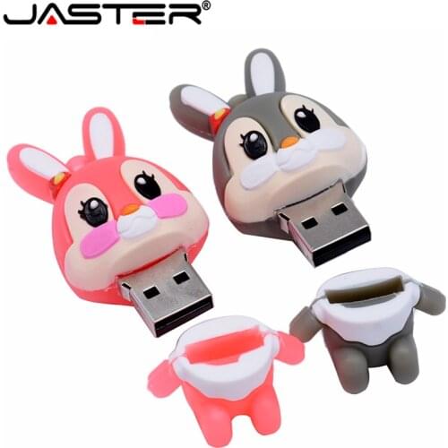 JASTER cute cartoon white rabbit Pendrive 4G 8G 16G 32G 64G USB 2.0 USB flash drive drivdriveck Pendrive