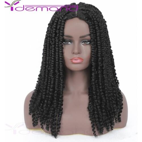 Y Demand Spring Twist Braided Wigs For Black Women Or Men Synthetic Hairs Crochet Hair High Temperature Fiber Wig
